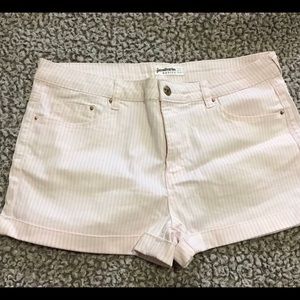 Stradivarius Pink and White Stripped Shorts